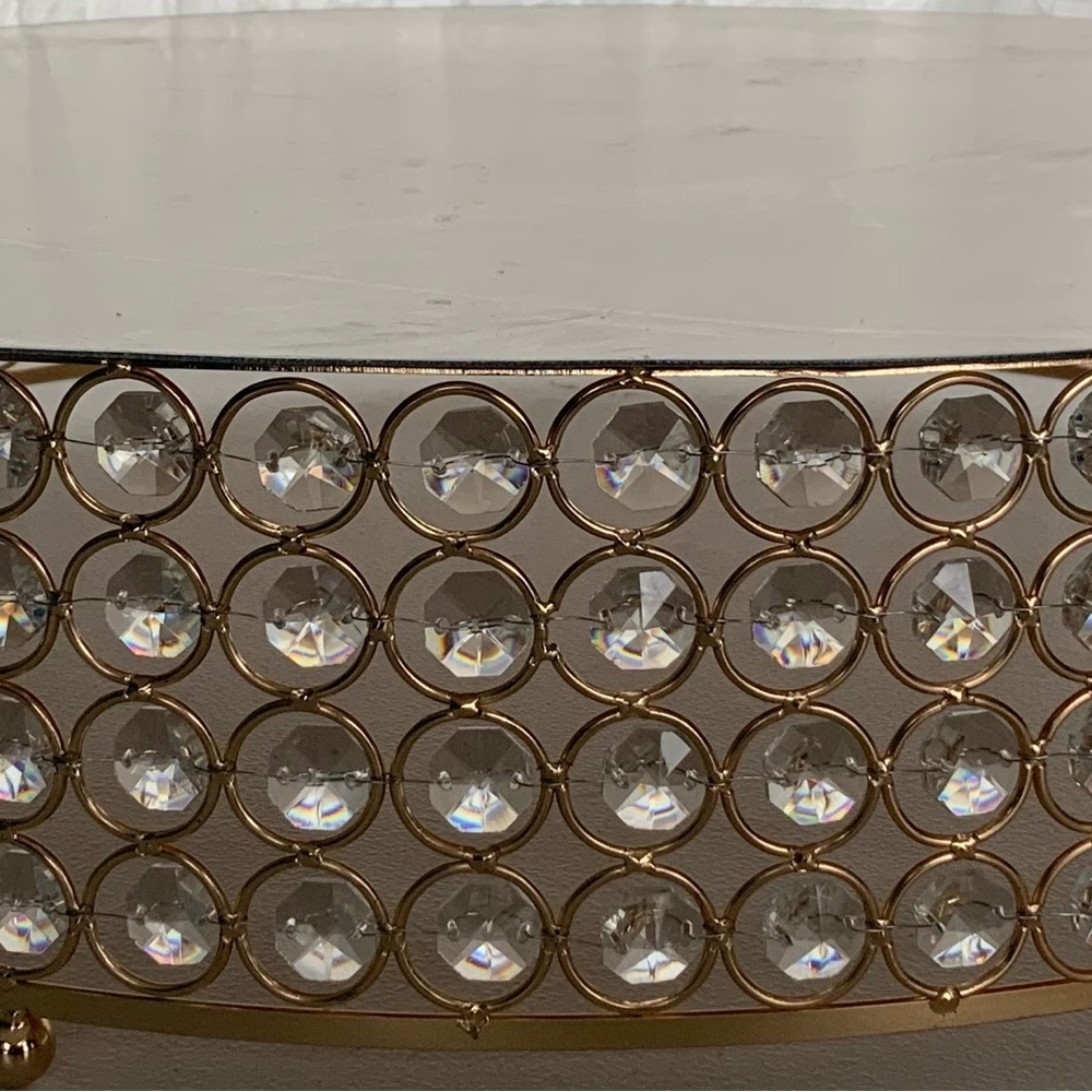 Gold crystal beaded cake stand